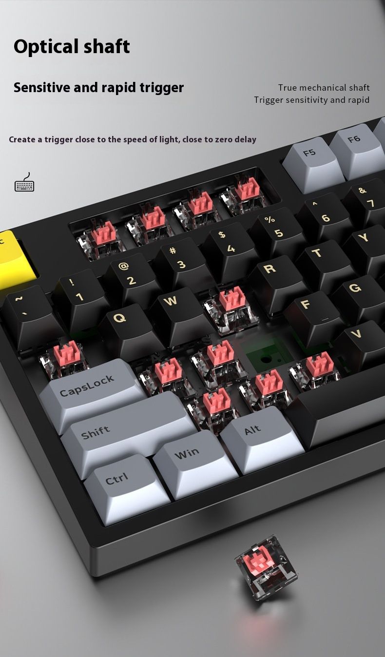 104 Key Custom Wired Mechanical Keyboard High Value Optical Axis Electronic Sports Game Function Desktop Computer Office_voghion.com