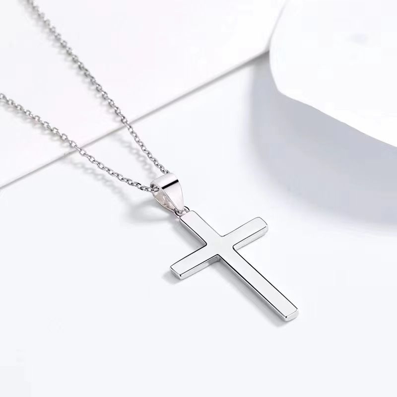 Damen Bijouen Koffer Kräiz Einfach Halskette Anhänger Modesch Temperament Retro High End Sense All Match Schléissebeenkette_voghion.com