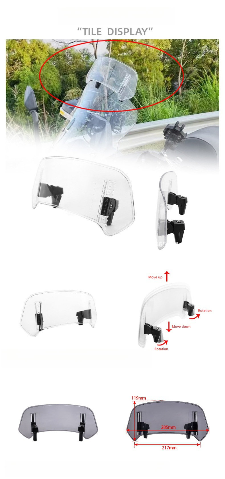 Adequado para Kawasaki Honda BMW Yamaha Suzuki Pára-brisas elevado modificado Pára-brisas pequeno ajustável_voghion.com