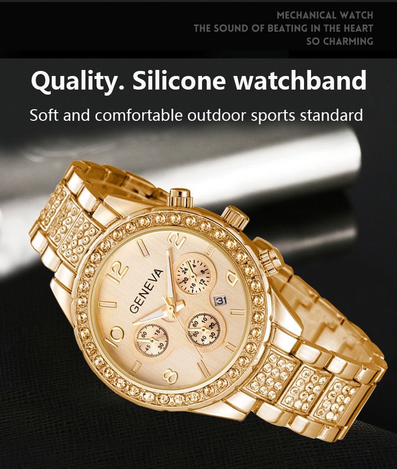 Elegant Stainless Steel Quartz Watch With Mineral Glass, Water Resistant, Luminous Hands, And Butterfly Clasp For Women_voghion.com