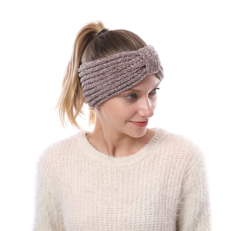 Accessori per capelli con fascia per capelli con fiocco in lana lavorata a maglia morbida, ispessita, alta elasticità e calda autunno/inverno da donna_voghion.com