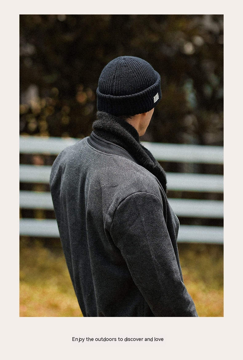Autumn and Winter Warm Knitted Hats for Men's Windproof and Cold Fitting Headwear, Plush Cold Hats, Woolen Hats, Pure Cotton Hats_voghion.com