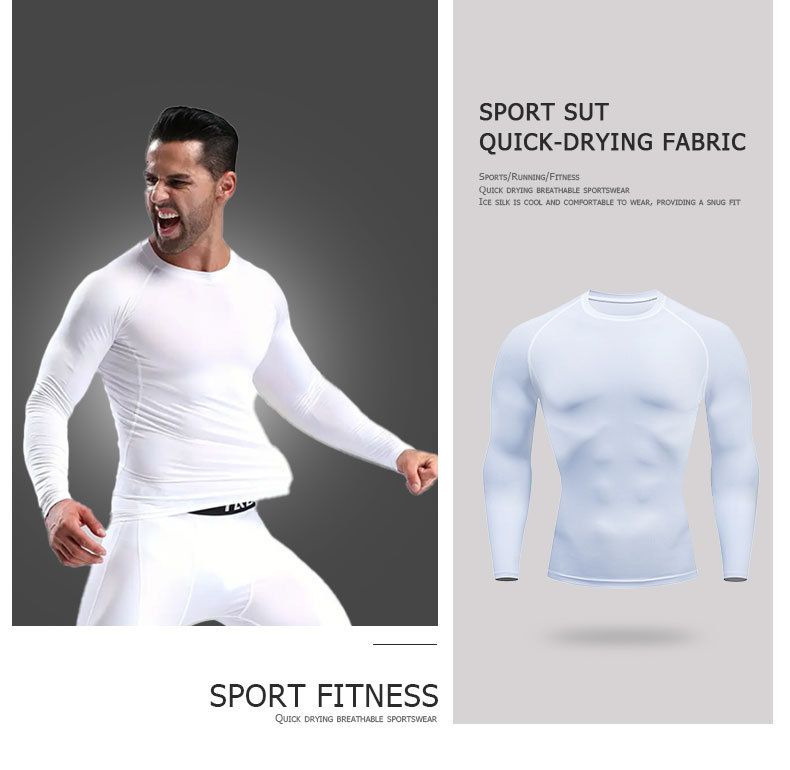 Men's Compression Long Sleeve Shirt – Quick-Dry Stretch Workout Top For Gym, Running & Cycling (Breathable, Moisture-Wicking, Multi-Color)_voghion.com