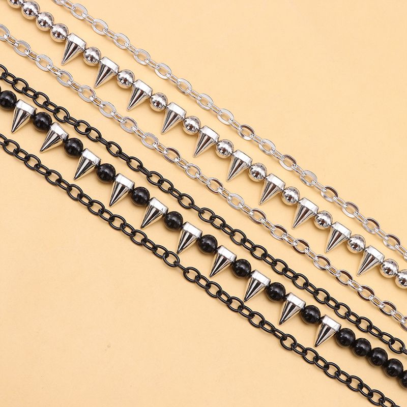 New Fashionable Personalized Riveted With Layer Beads And Cool Multi Color Pants Chain Versatile Accessories_voghion.com