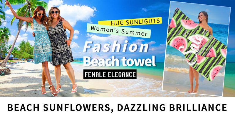 Watermelon Striped Beach Towel - Quick Dry, Ultra Absorbent & Double-Sided Flannel, For Pool, Vacation & Travel (80x160cm)_voghion.com