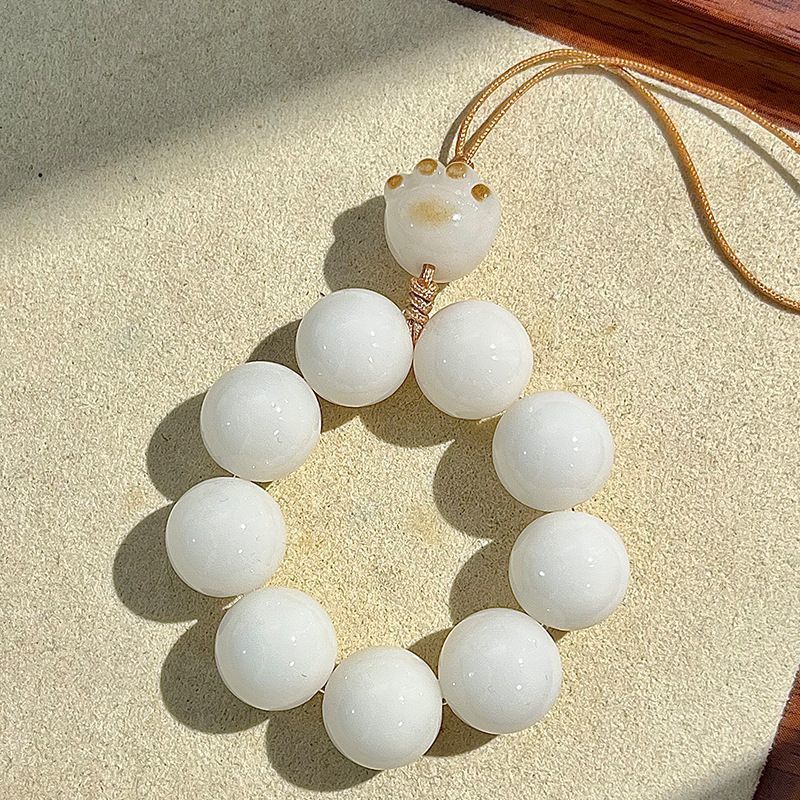 Natural Bodhi And Cat High-end Pendant Keychain Light Luxury Ins Style Phone Chain Exquisite Hand-twisted_voghion.com