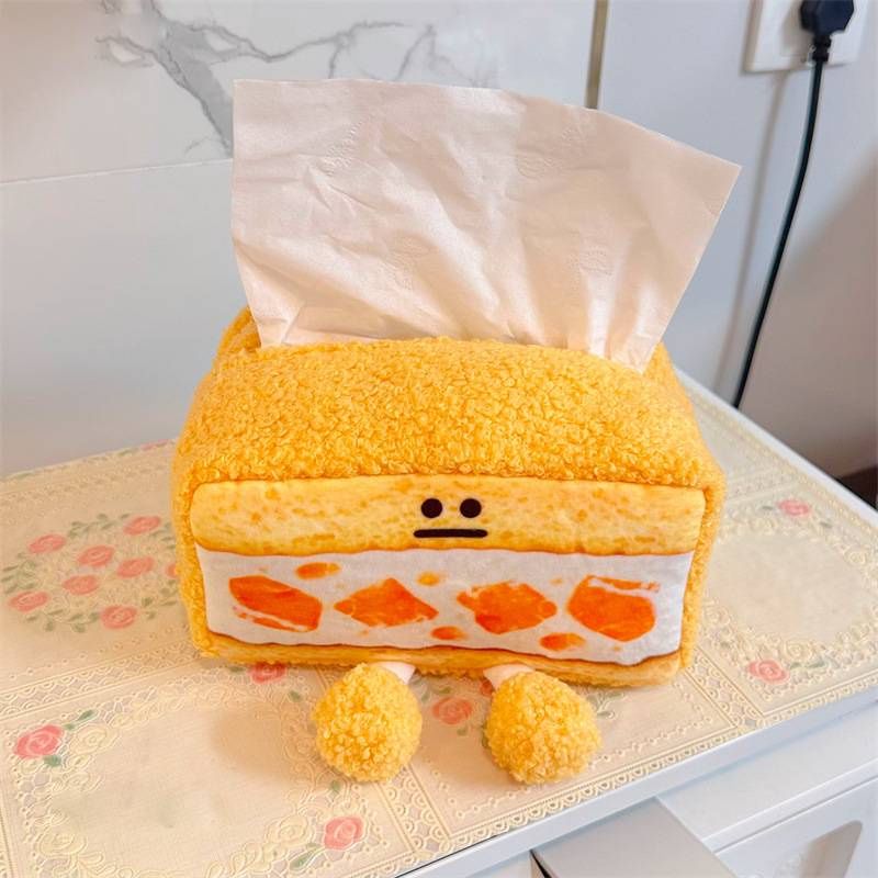 Peluche fraise dessin animé mignonne mangue chocolat kiwi boîte à sandwich pain mouchoir_voghion.com