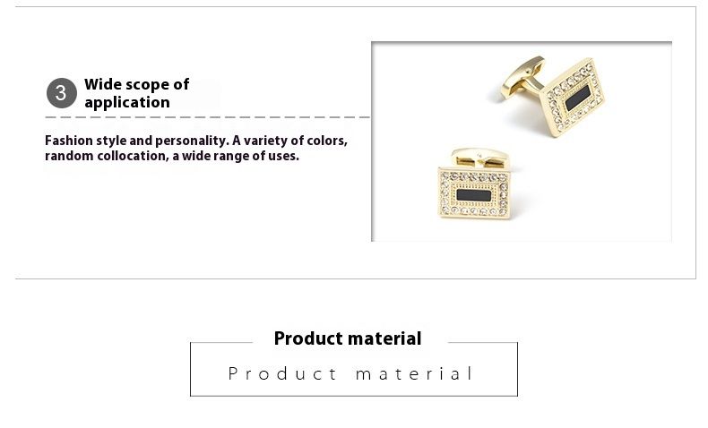 Nowe spinki do mankietów Hinew High-end Square Enamel Diamond Inlay są uniwersalne do koszul biznesowych męskich i damskich. Spinki do mankietów są popularne i proste_voghion.com