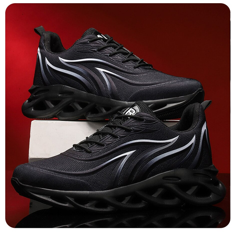 Moda Koşu Ayakkabıları Erkekler Alev Baskılı Sneakers Örgü Atletik Spor Bıçak Yastıklama Koşu Eğitmenler Hafif_voghion.com