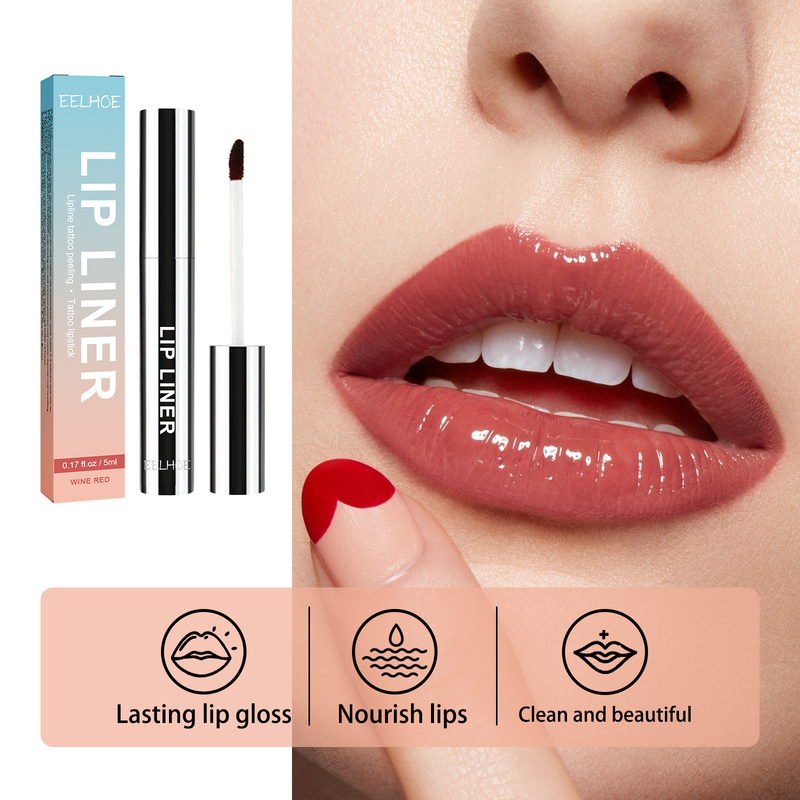 EELHOE Peel-Off-Lipliner umreißt die Lippenform und bringt die Lippenfarbe zum Vorschein. Wasserfester, wischfester Peel-Off-Lipliner. Lippenpinsel_voghion.com