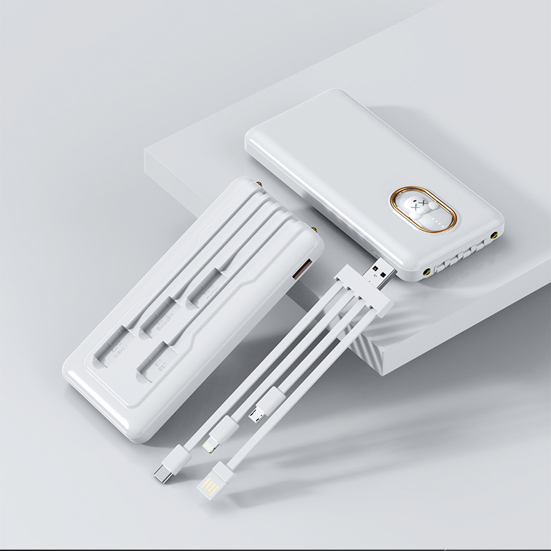 Cue Pe Large Capaciy Comes wih Cable Bank 20000mAh Fas Charging Porable and Compac Mobile Power Supply_voghion.com