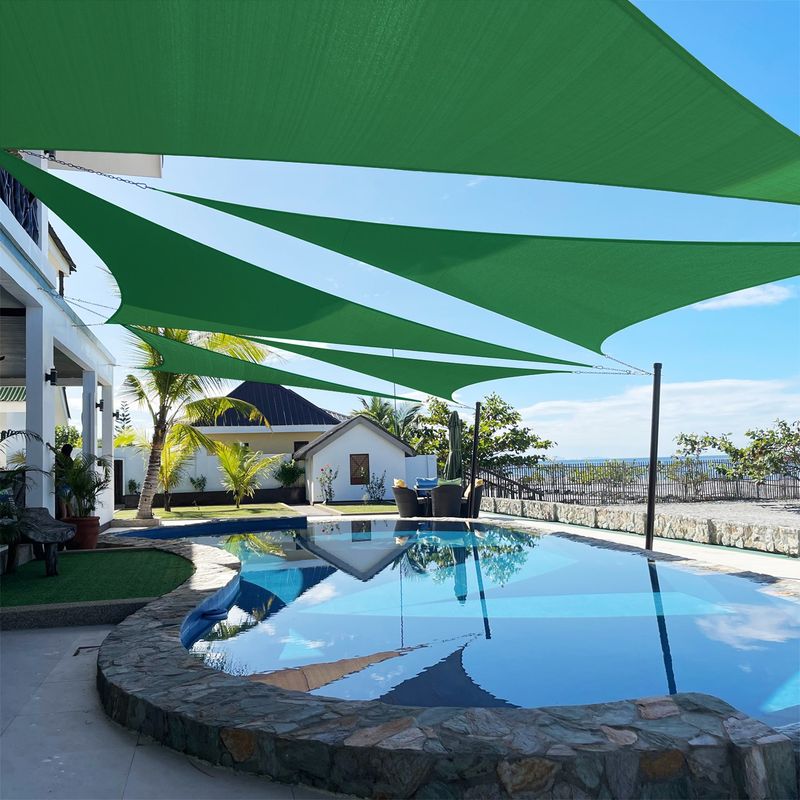 Artpuch Custom Size Dark Green Sun Shade Sail Triangle Canopy 185 GSM Durable Fabric UV Block Awning for Outdoor Patio Garden Backyard (Customized Ava_voghion.com