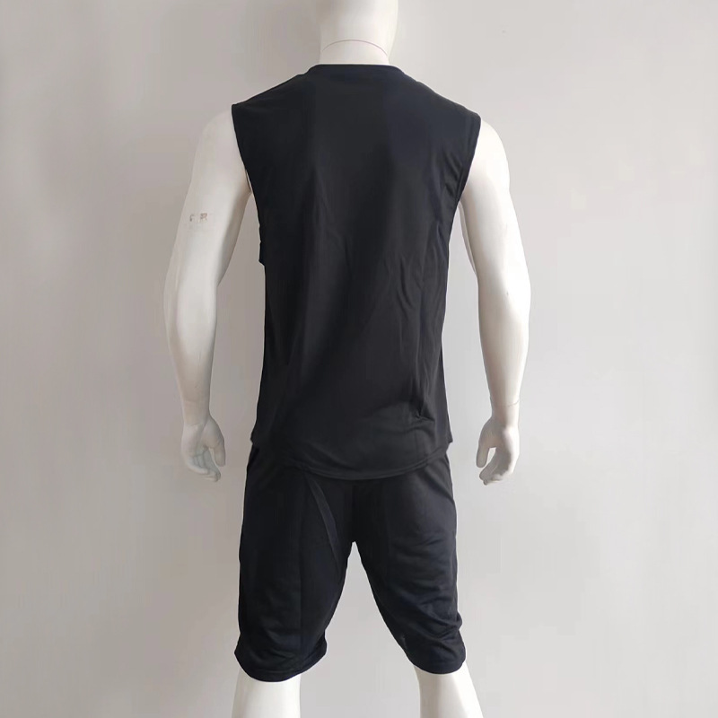 Cross-border European And American New Summer Sleeveless Sports Suit Men's Breathable Thin Round Neck Solid Color Vest_voghion.com