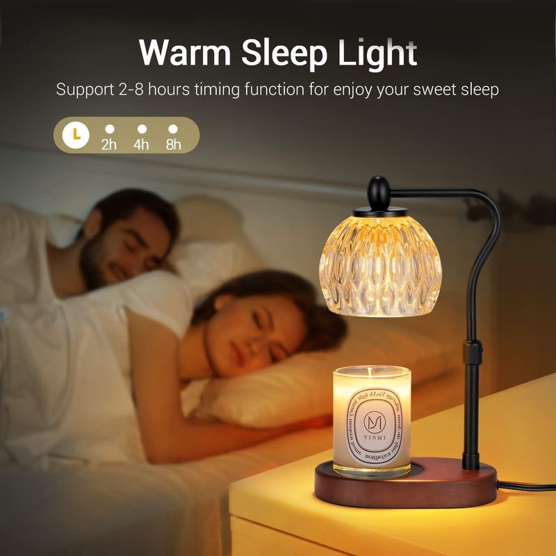 Home Furniture New Liftable Wax Melting Lamp Aromatherapy Lamp Glass Aromatherapy Furnace Bedside Lamp Timed Melting Candle Lamp Bedroom Table Lamp_voghion.com
