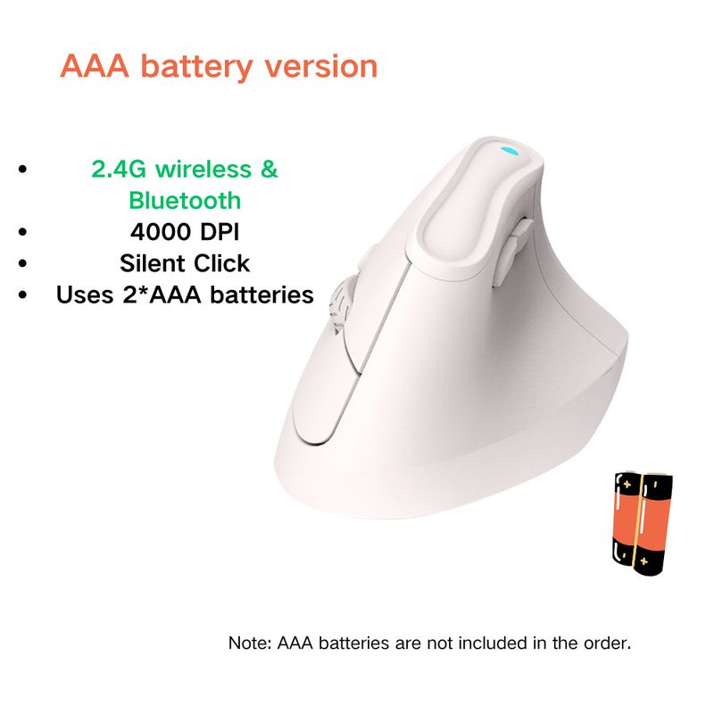 Premium Selection Straight Hair Ergonomic Office Vertical Mouse 4000DPI Silent Switch_voghion.com