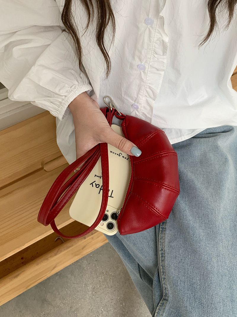 Portafoglio appeso al collo Zero con design carino a forma di corno di mucca e piccola mini borsa a tracolla concava per rossetto e auricolari_voghion.com