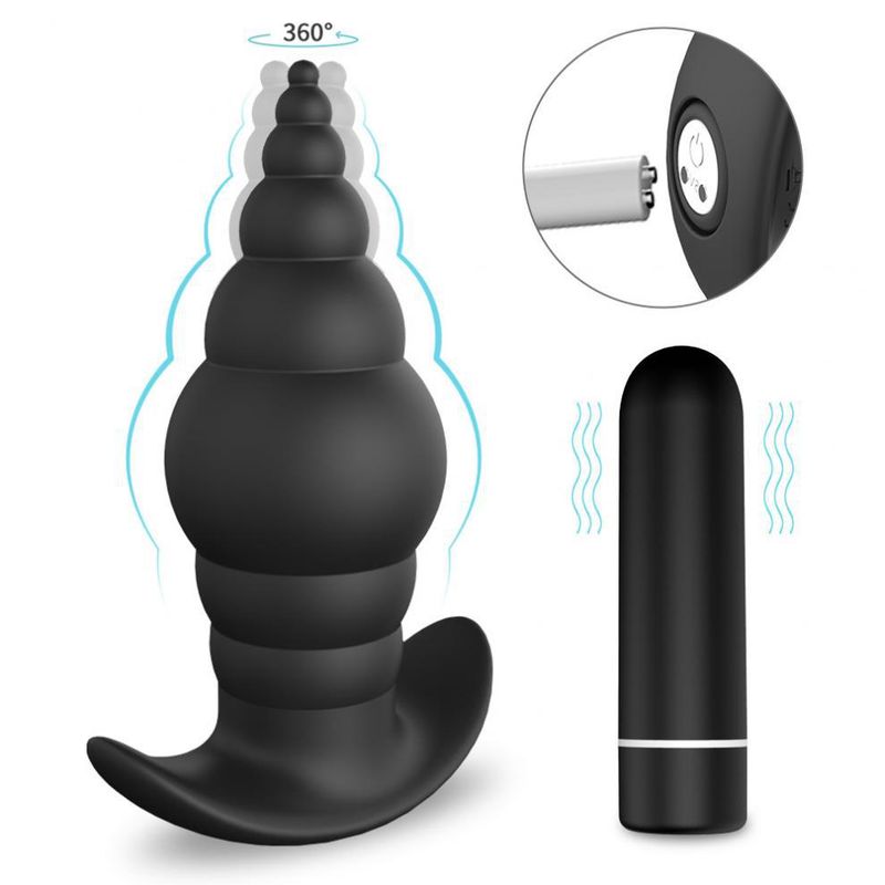 Sihande S117 Cupid Plug anale in silicone con testa a proiettile, massaggiatore anale, plug anale elettrico con vibrazione_voghion.com