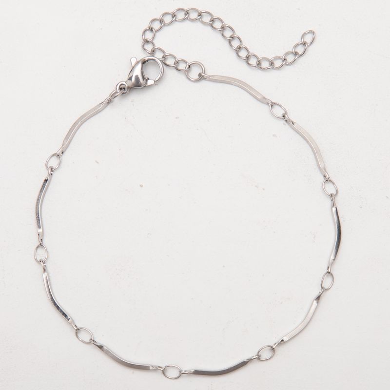 Cavigliera in acciaio inossidabile, di alta qualità, fatta a mano, con catena saldata, geometrica, semplice, alla moda, in titanio, versatile._voghion.com