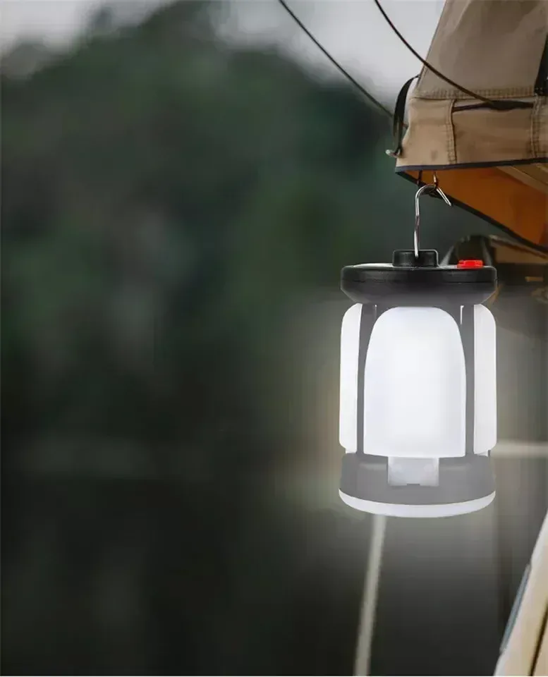 Neue LED-Campinglampe, solarbetrieben, faltbar, USB-aufladbar, tragbar, ideal für Notfälle beim Angeln und Wandern._voghion.com