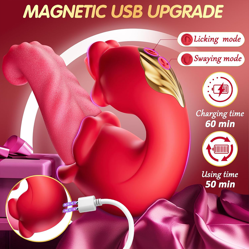 10 Tongue Licking Modes Dual Stimulation G Spot Tongue Licking Female Massager Clitoral Sucking Vibrator_voghion.com