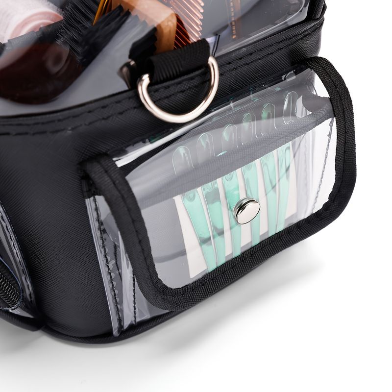 Professional Makeup Artist Crossbody Bag - Large Capacity Multi-Compartment Organizer With Detachable Touch-Up Pouch, Durable Black Portable Cosmetic_voghion.com