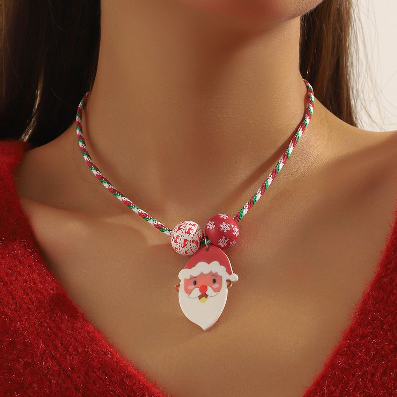 Set di collane natalizie a strati - Collane di perline festive con Babbo Natale, calza della Befana, ciondoli a forma di albero, gioielli natalizi in oro rosso verde per donna, parte delle feste_voghion.com