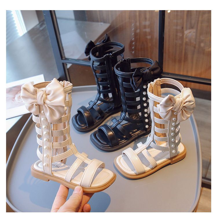 Sandali per madre e bambini Scarpe romane alte Scarpe estive nuove per bambini Scarpe da principessa alla moda per bambine per bambini grandi_voghion.com