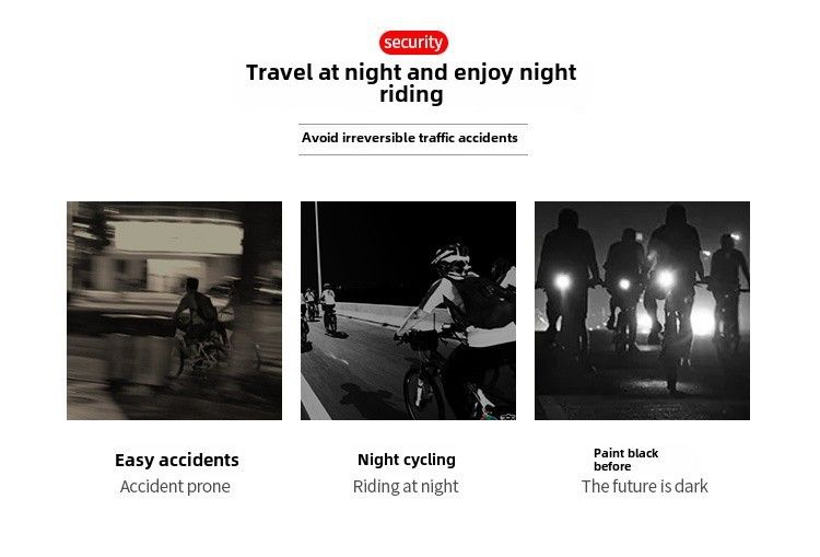 Multifunktionales LED-Fahrradrücklicht Outdoor-Reiten Nachtlauf 5 Lichter Warnlicht Rucksack Hängelicht Helmlicht_voghion.com
