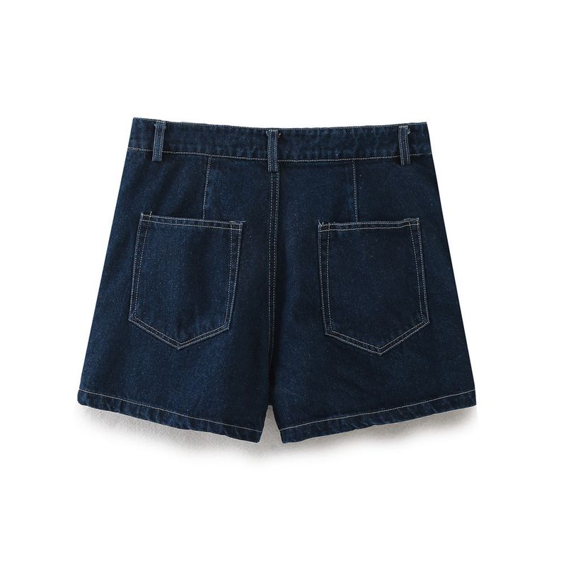Women's Clothing Lapel Short Sleeved Shirt + Skirt Pants Denim Suit_voghion.com