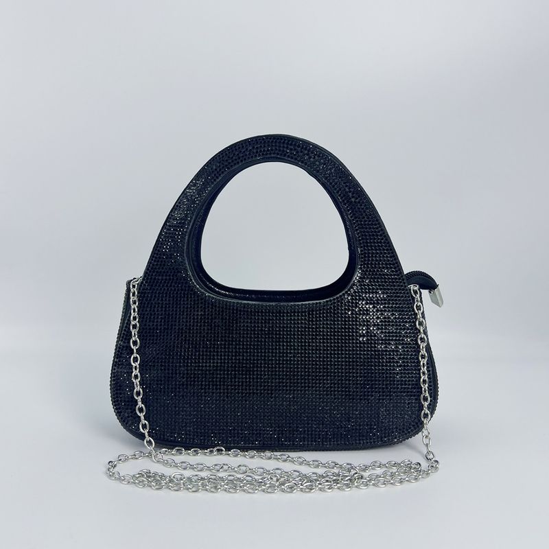 Internet-Berühmtheit im gleichen Stil 2025 Neue Mode Vielseitige funkelnde Diamant-Halbmond-Design-Einzelschulterhandtasche für_voghion.com