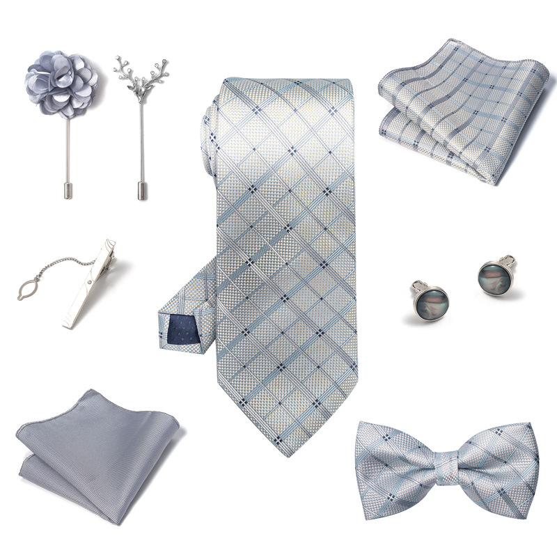 /Men's Ties & Handkerchiefs wedding groom's tie pocket square corsage gift box set men's tie ready stock wholesale_voghion.com