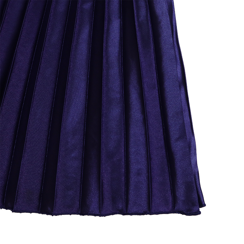 women's clothing new one-shoulder pleated long skirt oblique collar waist dress _voghion.com