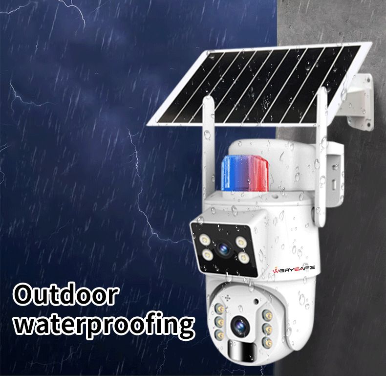 Cámara de seguridad solar: 8 MP, doble lente, a todo color, para exteriores, con intercomunicador de voz inteligente y visión nocturna ultra HD._voghion.com