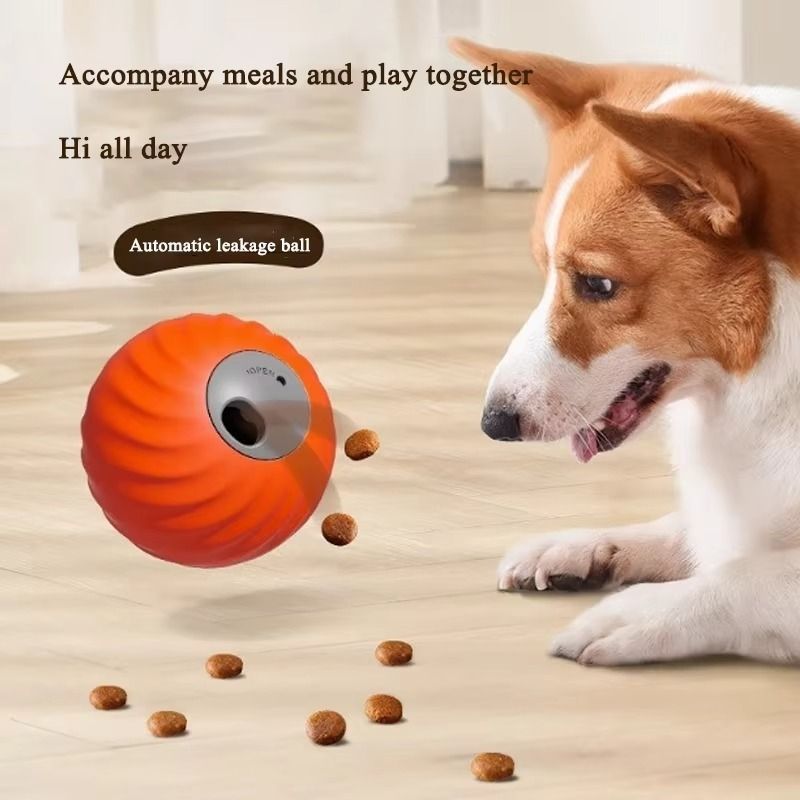 Slimme automatische snack 2-in-1 geperforeerde elektrische bal voor huisdieren voor katten en honden, tandenknarsend hondenspeelgoed, voergereedschap van PawParty Store_voghion.com