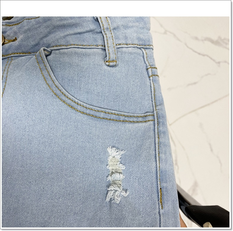 Women's Fashion High-waisted Ripped Skinny Denim Pants_voghion.com