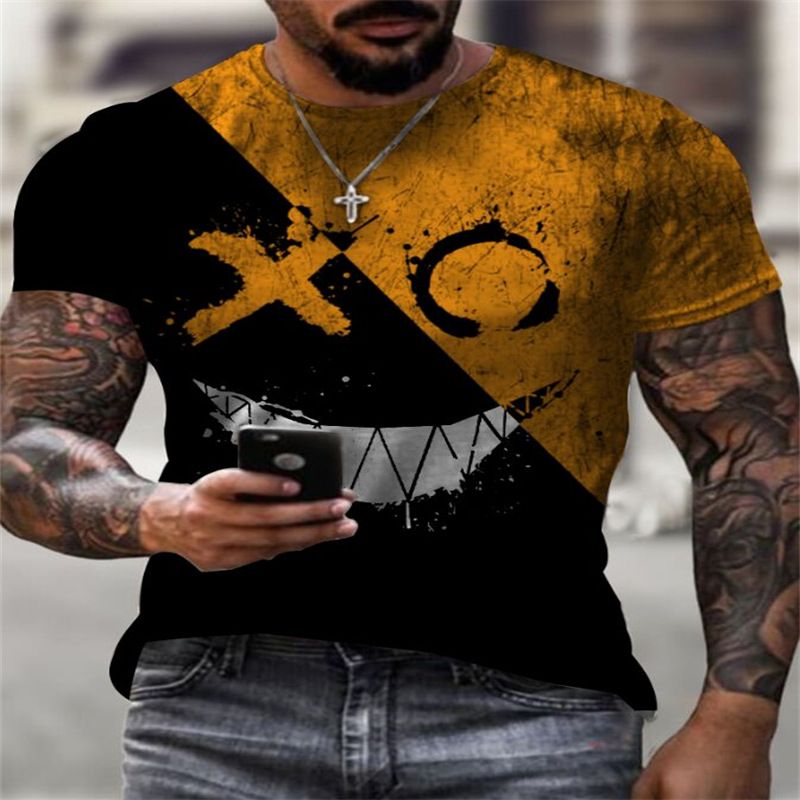 Sommer Neues lustiges trendiges kreatives kurzärmeliges T-Shirt für Männer_voghion.com