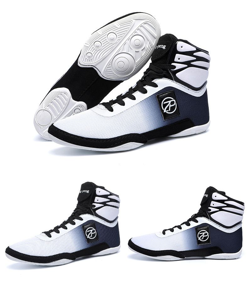 Chaussures de boxe professionnelles pour femmes, chaussures de lutte, chaussures d'entraînement de combat montantes, bottes longues, chaussures de frappe Muay Thai, Fitness Sanda_voghion.com