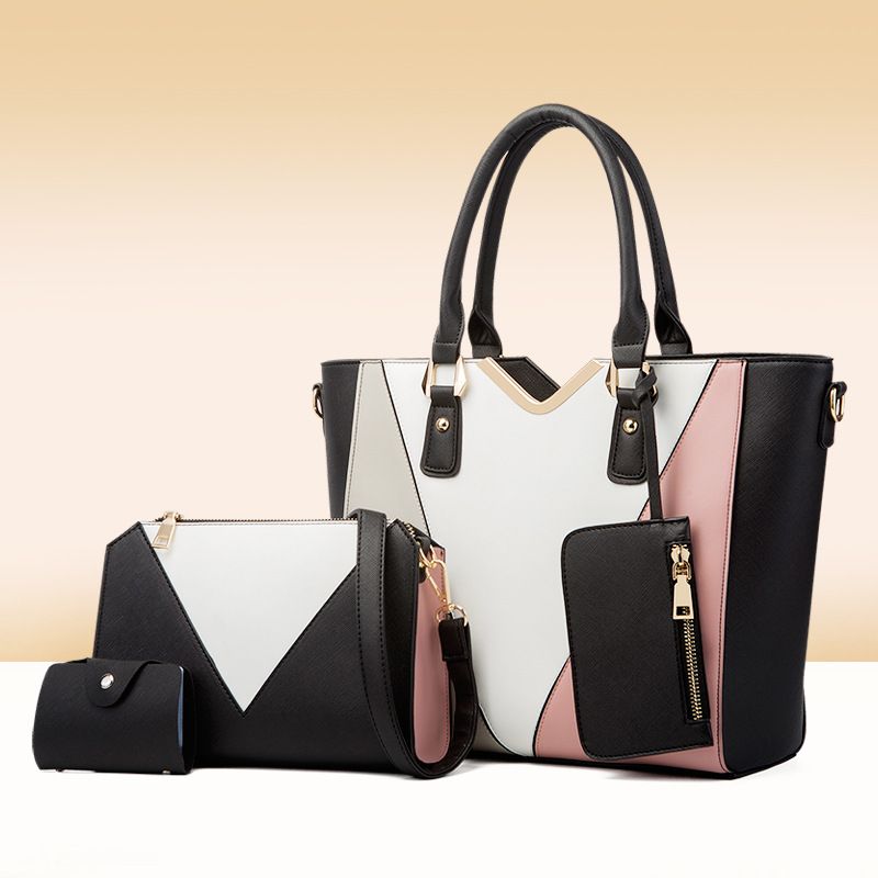 2024 new fashionable single shoulder diagonal women's hand-held cross pattern mother and child bag, color blocked four_voghion.com
