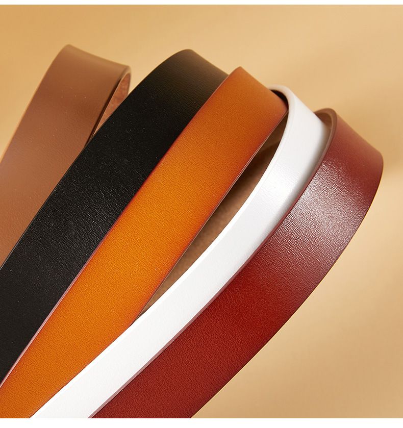 Nuova cintura in vita per jeans semplice e versatile da donna in vera pelle double face_voghion.com