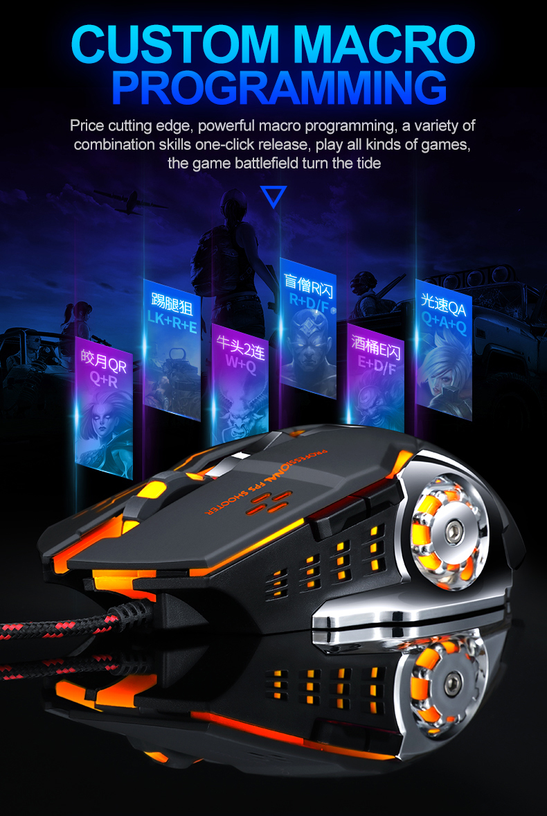 V Wired New Game Mouse ro Προγραμματισμός Μηχανικό ποντίκι DPI Επαγγελματικό ποντίκι υπολογιστή gaming για LoL_voghion.com