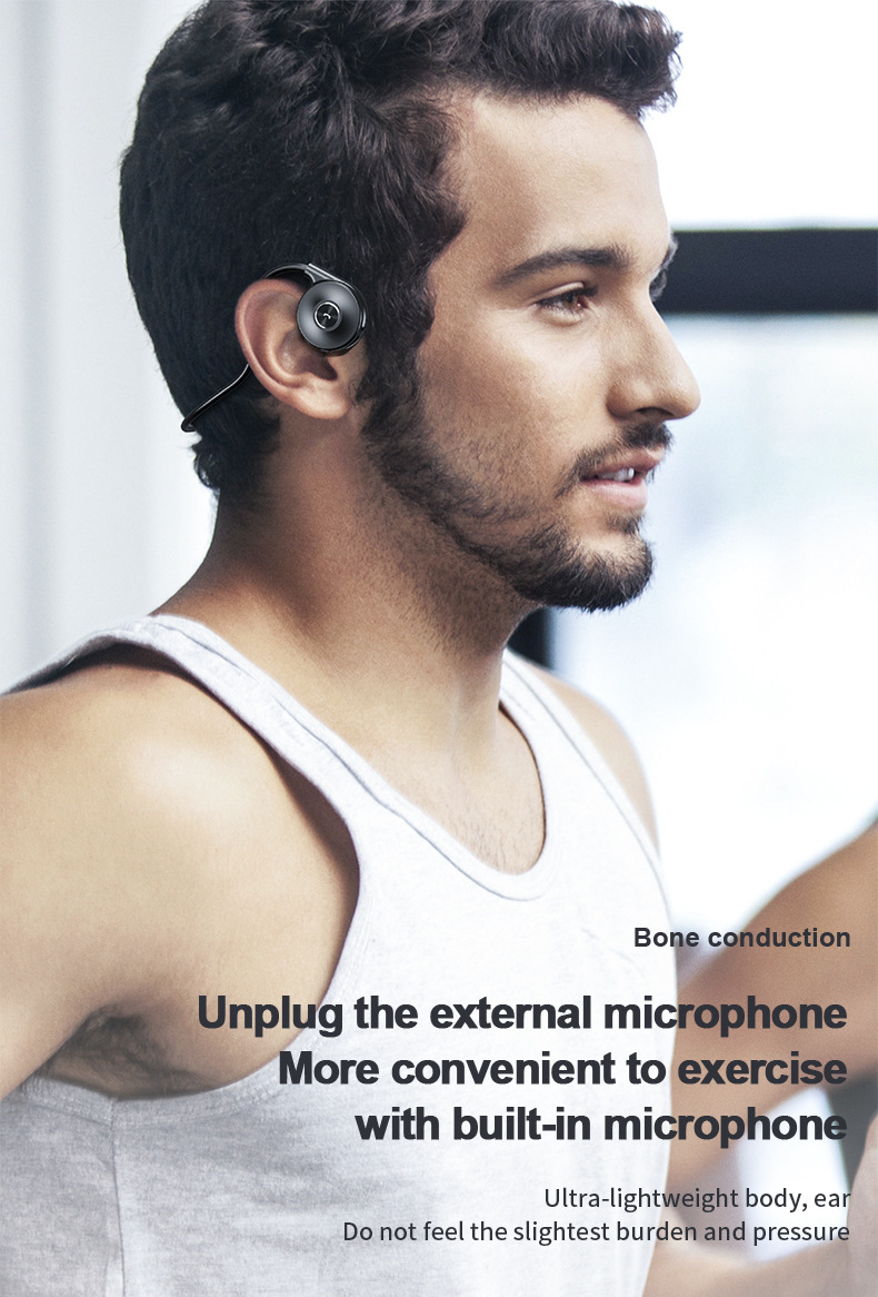 Noile căști Bluetooth M1 cu conducție osoasă, cu etichetă, pentru alergare, cu agățare în urechi, sport, stereo True, pentru afaceri_voghion.com
