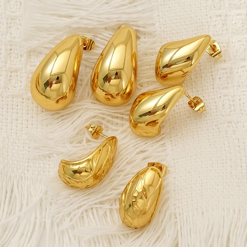 Orecchini unisex in acciaio al titanio con goccia d'acqua, stile alla moda e freddo, di alta qualità, di lusso, leggeri, in acciaio inossidabile._voghion.com