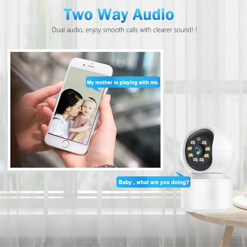5MP Indoor Security Camera With 500W HD Night Vision, WiFi Remote Monitoring, Smart Pan-Tilt, Two-Way Audio, TF Card Storage_voghion.com