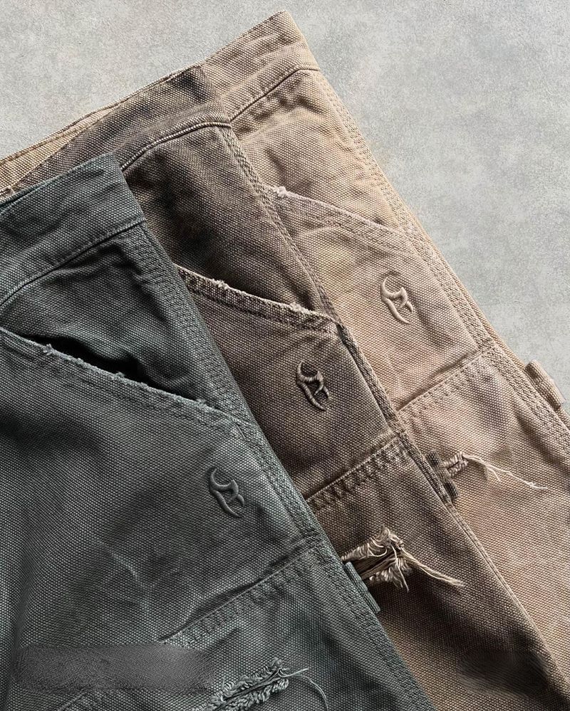 Herrenbekleidung Washed Denim Shorts Herren Retro Ripped Loose Shorts_voghion.com