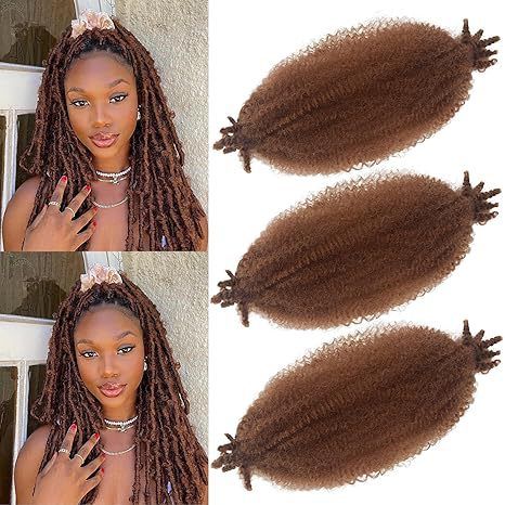 African Hand-Torn Wig - Long Curly Marley Braid, Fluffy Short Curls, Lightweight & Natural Look_voghion.com
