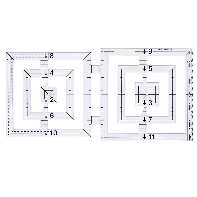 1 pièces règle de Quilting Double carré acrylique outils de Quilting bricolage règle de Quilting règle de cartographie façonnage règle de Quilting_voghion.com