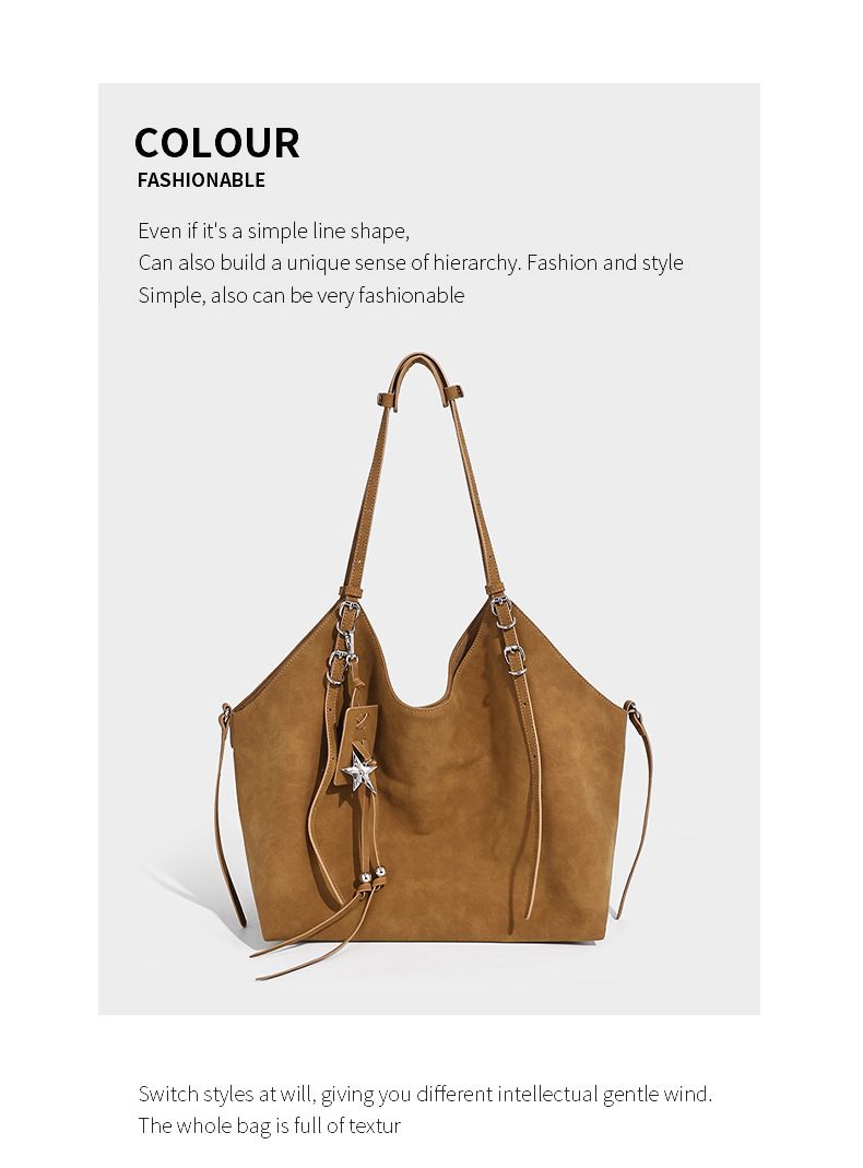 Borsa tote da donna, borsa hobo casual in tessuto di alta qualità, vintage, scamosciata, tracolla regolabile, tracolla a tracolla_voghion.com
