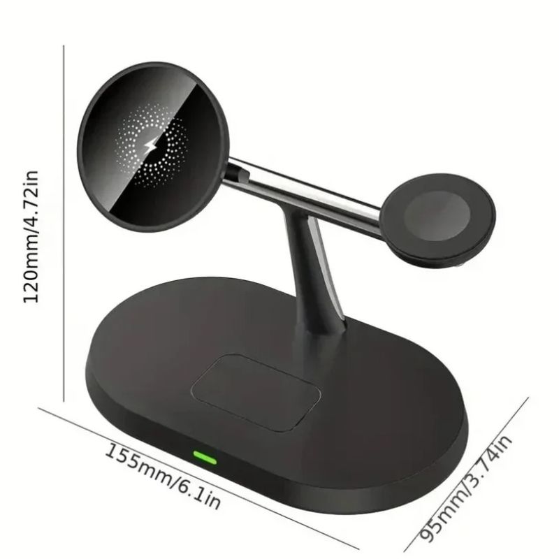 3 In 1 Fast Charging Magnetic Wireless Charger For Mag Safe IPhone 16-12 Pro Max Samsung S24 IPhone/Galaxy Watch_voghion.com