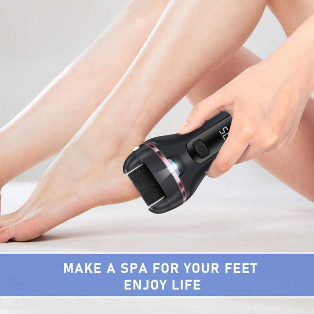 Lixa elétrica para pés, lixa para calcanhares, ferramentas de pedicure, ferramenta profissional de cuidados com os pés, removedor de calos de pele dura morta_voghion.com