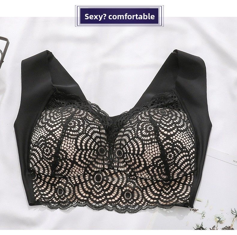Large Size And Comfortable Choice: Lace Underwire Bra, Vest Style To Assist In Sports And Sleep--52/120D_voghion.com